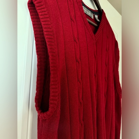 Oscar de la Renta Red Cable Knit Sweater Vest XXL - Picture 3 of 4